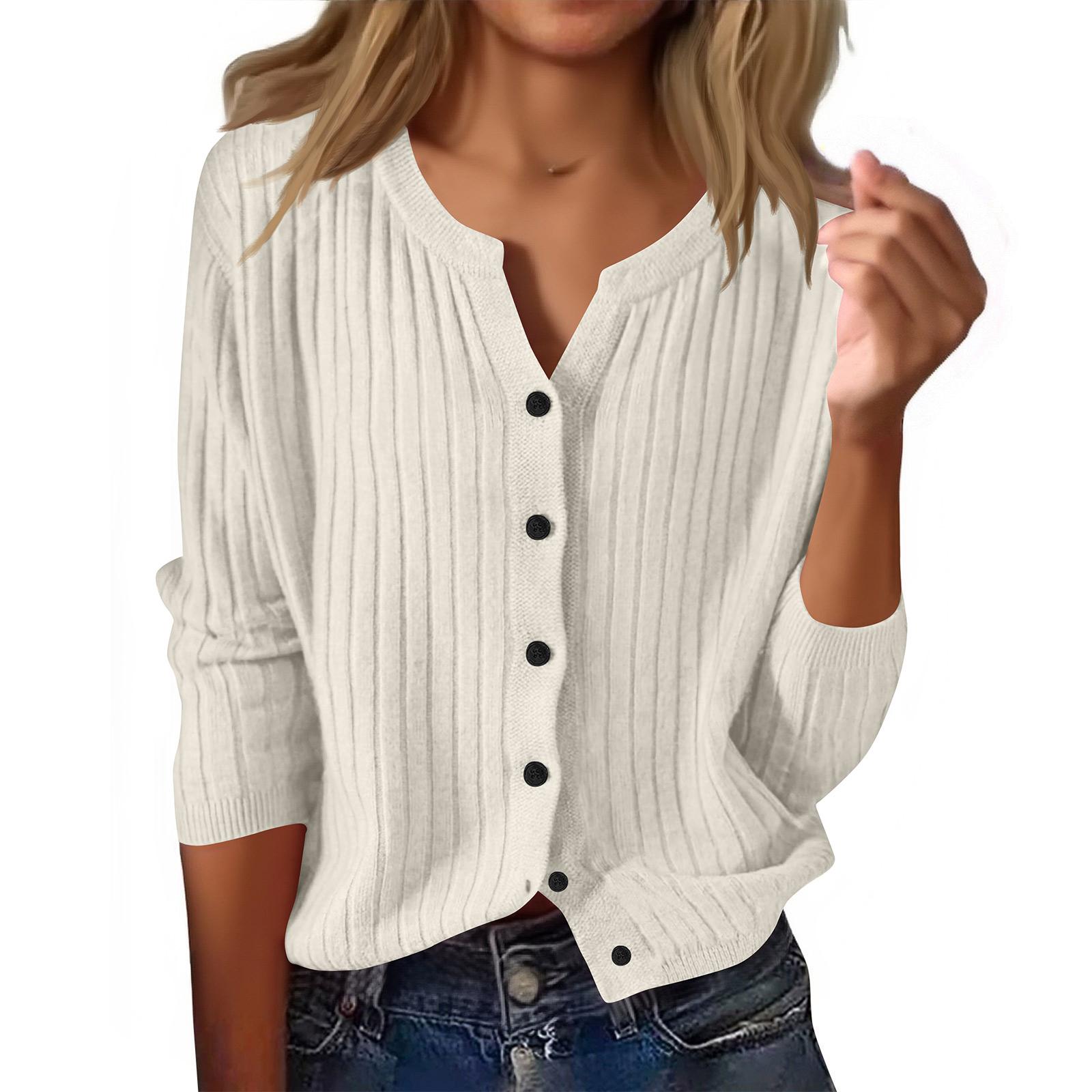 

Кардиганы для женщин Мягкая легкая домашняя одежда Дышащий свободный крой С длинным рукавом Дорожные свитера Топы XL белый