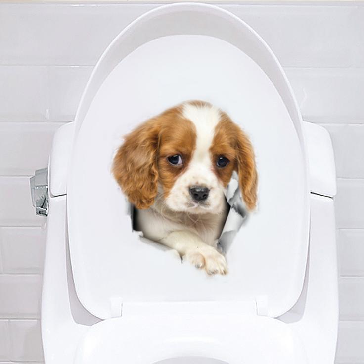 Cartoon Pet Simulation 3D Fun Puppy Αυτοκόλλητα τοίχου Ψυγείο Τουαλέτα Αυτοκινήτου DIY Διακόσμηση