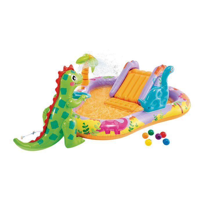 Opblaasbaar zwembad/Plonsbad Dino Speeltuin INTEX - Vanaf 2 jaar - 159L - 1 opblaasbare dinosaurus - 56139NP