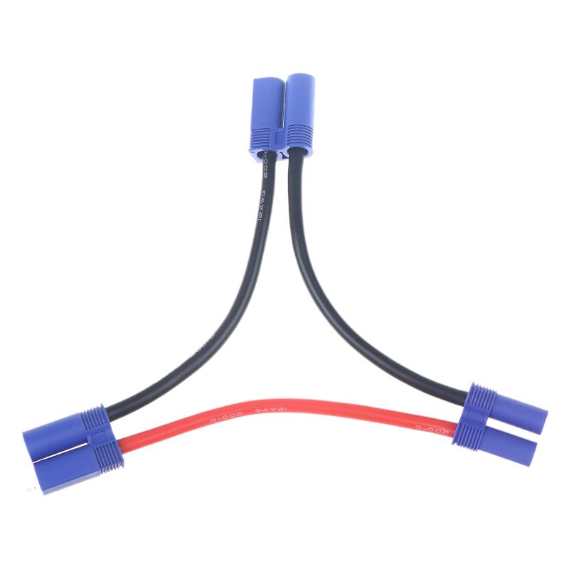 Ec5 Parallel Battery Connector Cable Dual Extension Y Splitter 12Awg Silicone Wire Y / O Style For Rc Toys