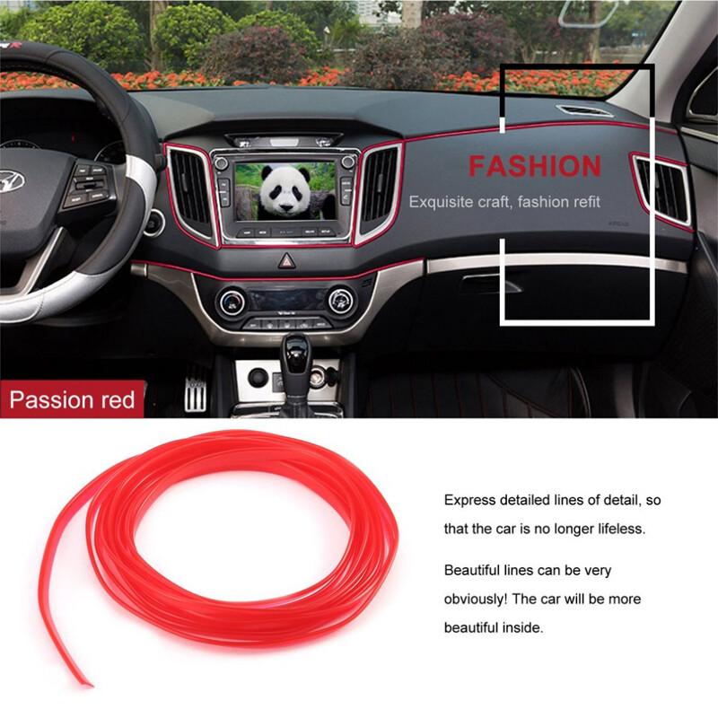 32ft 10M Red Car Interior Edge Line Moulding Trim Molding Strip Auto Decortive A
