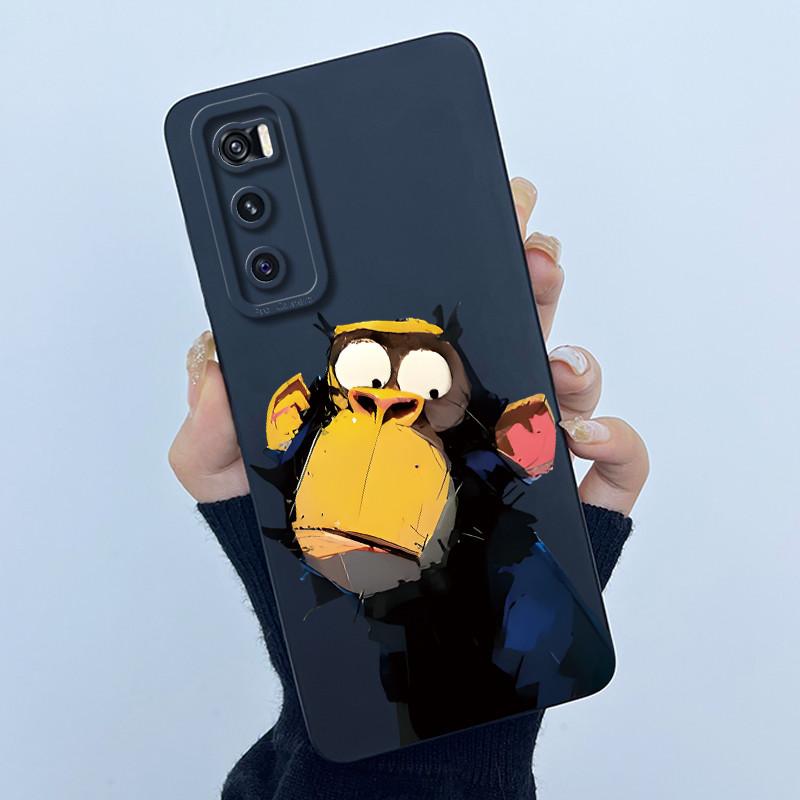 For Vivo V20 SE Case V2022 V2023 Lovely Cartoon Cat Liquid Silicone Soft TPU Shockproof Bumper For Vivo V20SE Phone Cover Funda