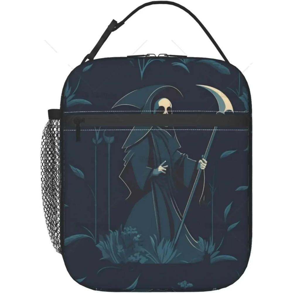 

Сумка для ланча «Танцующие скелеты» на Хэллоуин, изолированный ланч-бокс для женщин и мужчин, многоразовая сумка-холодильник для пикника в офисе 26x21x11CM золотой
