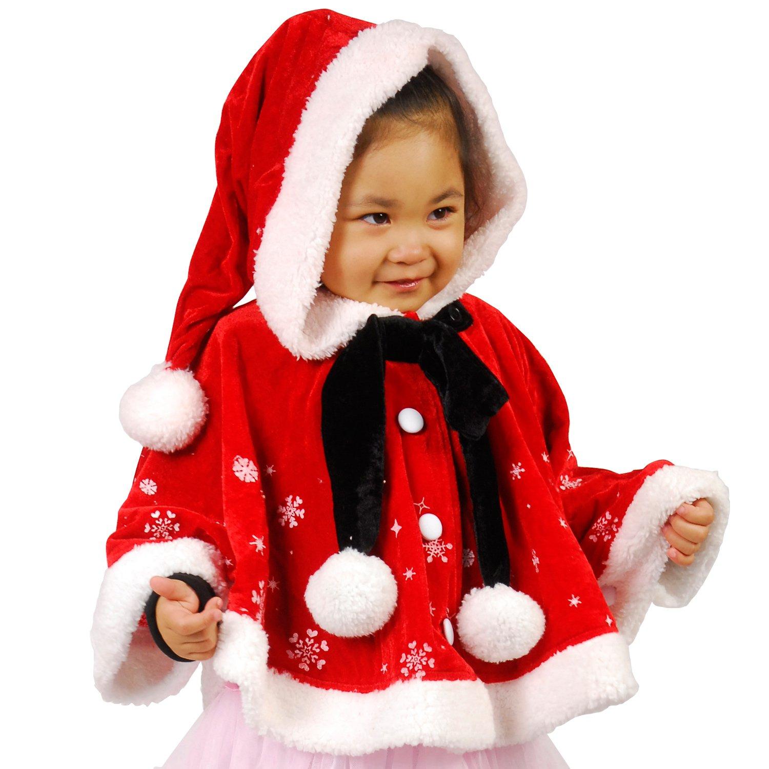 

Плащ с капюшоном со снежинкой Идеально для или Подходит 100см [8мм] Детский принт, Рождество, Рождество, Прогулки, Для девочек,