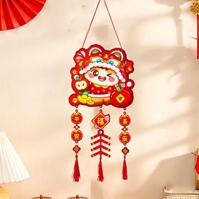 Non Woven Lucky Character Pendants Traditional with Tassels New Year Wall Pendants Handmade Fu Hanging Ornament Spring Festival