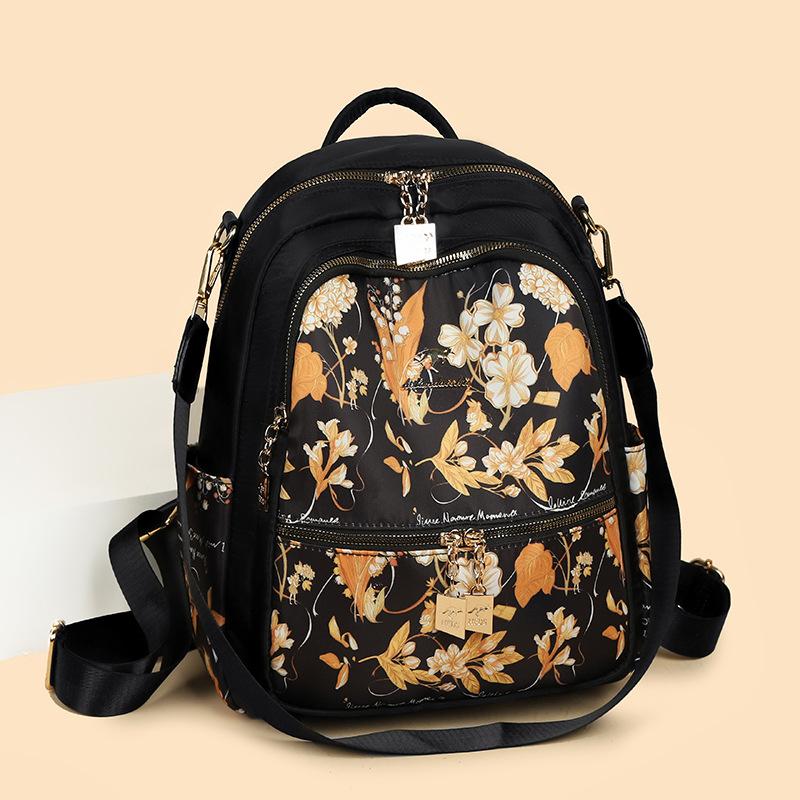 Lightweight Water-repellent Nylon Bag Large Capacity Women's Printed Backpack Student Schoolbag Outdoor Travel Bag