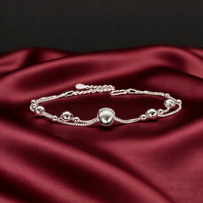 Cat Eye Double Layer Bracelet Minimalist Fashion Jewelry for Women Girls Trendy Accessories