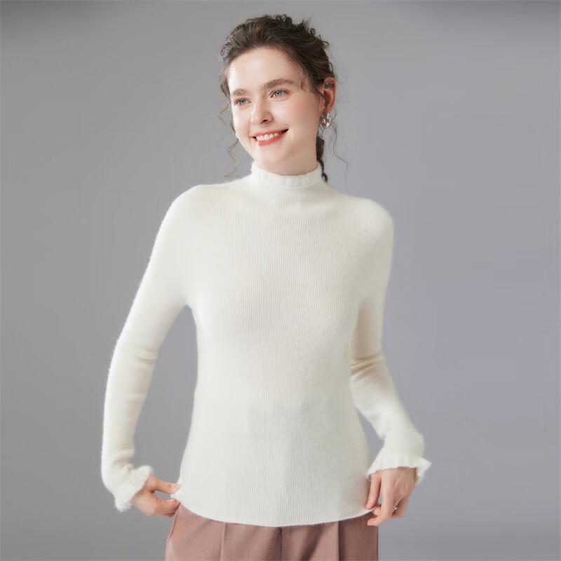 Fanzhen Women's High-Neck Slim Fit Cashmere Sweater