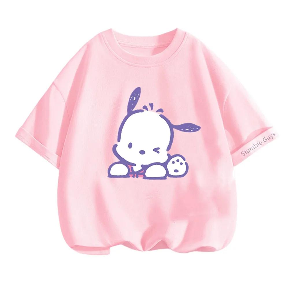 Summer New T-Shirt Children's Sanrio Fashion Casual Wear Boys and Girls Clothing