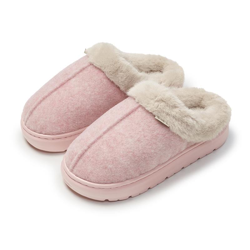 

Premium cotton slippers women s autumn and winter new home warmth plush indoor men s winter thick bottom home 36-37 (suitable for 35/36 foot beats)