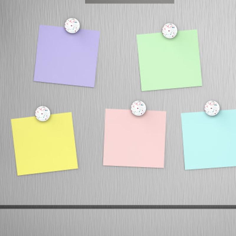 48Pcs Clear Glass Cabochons and Craft Magnets 1Inch Round Fridge Magnets with Adhesive Backing for Refrigerator Magnet