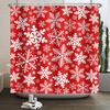 1/3/4pcs Navidad Merry Christmas 3D Printing Shower Curtain Polyester Waterproof Green Festival Accessories For Bathroom Decor