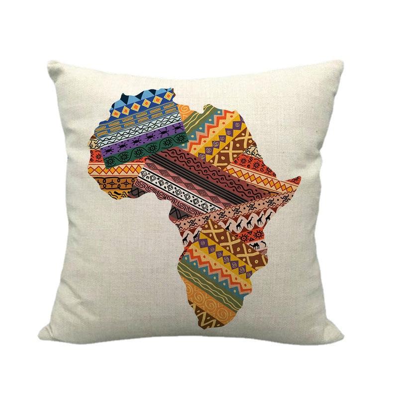 African continent thumbnail Digital printing short plush pillow covers for car sofa office cushion cover home goods 60x60cm