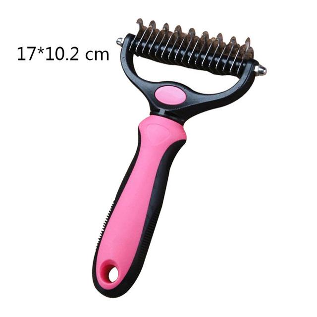 Dropshipping Double Sided Stainless Steel Pet Dog Dematting Deshedding Brush Hair Removal Remover Comb