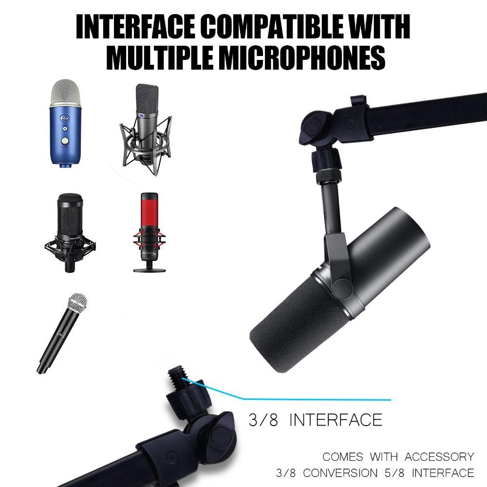 Universal Microphone Boom Arm Sturdy Desktop Stand Professional Grade Mic Stand  Podcasting