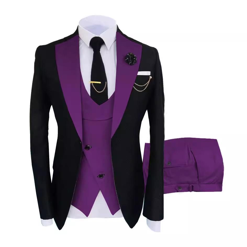 Men's European/American Business Style 3-Piece Suit Set for Wedding & Banquet – Groom/Best Man Plus Size
