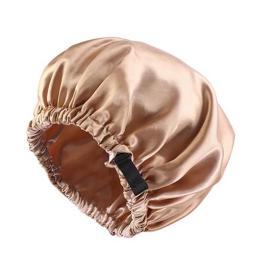 

Women Sleeping Cap Satin Hair Bonnet Adjustable Elastic Wrap Sleep Hat Double Layer Hair Care Sleeping Cap for Curly Long Hair