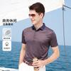 Lodz [Mulberry Silk] Striped T-shirt Men's Summer Top Men's Business Casual Lapel Breathable Cool T-shirt