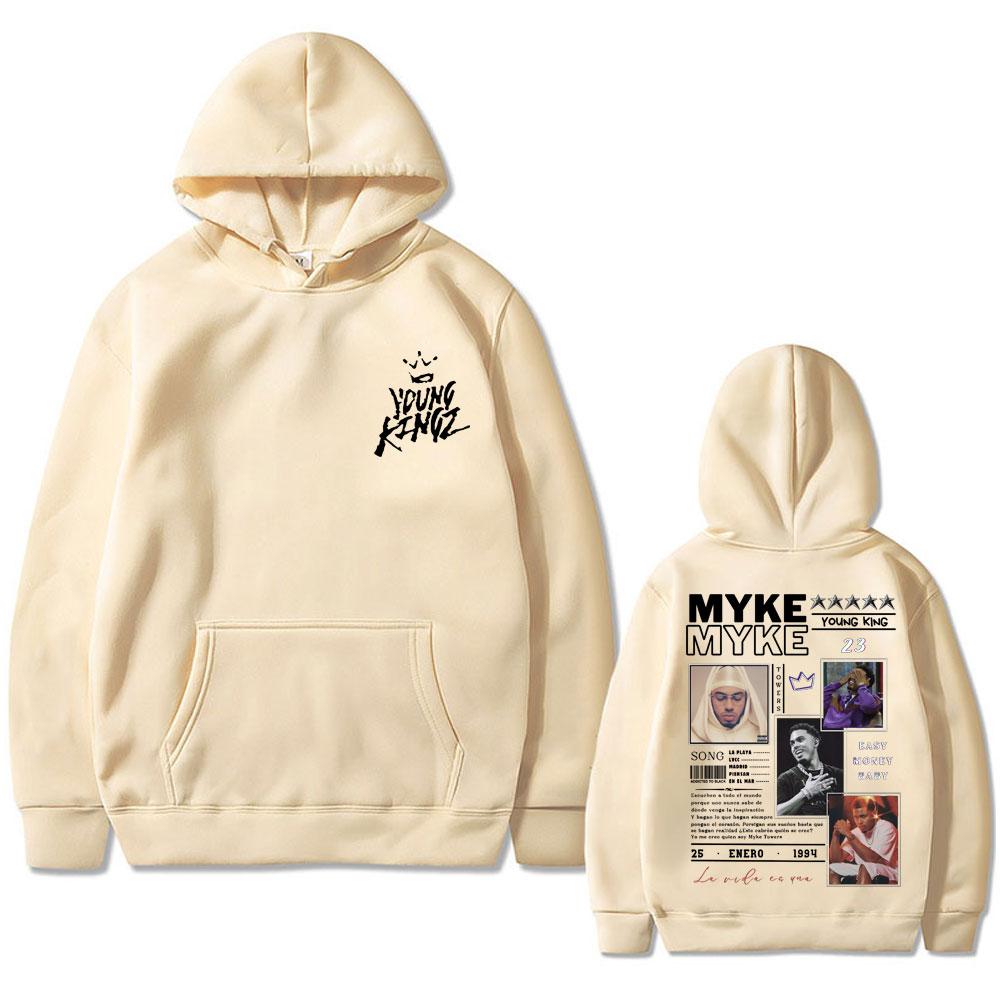 Rapper Myke Towers LA PANTERA NEGRA Mikina Muži Ženy Hip Hop Ležérna Nadrozmerná Mikina Pánska Móda Vintage Trend Streetwear