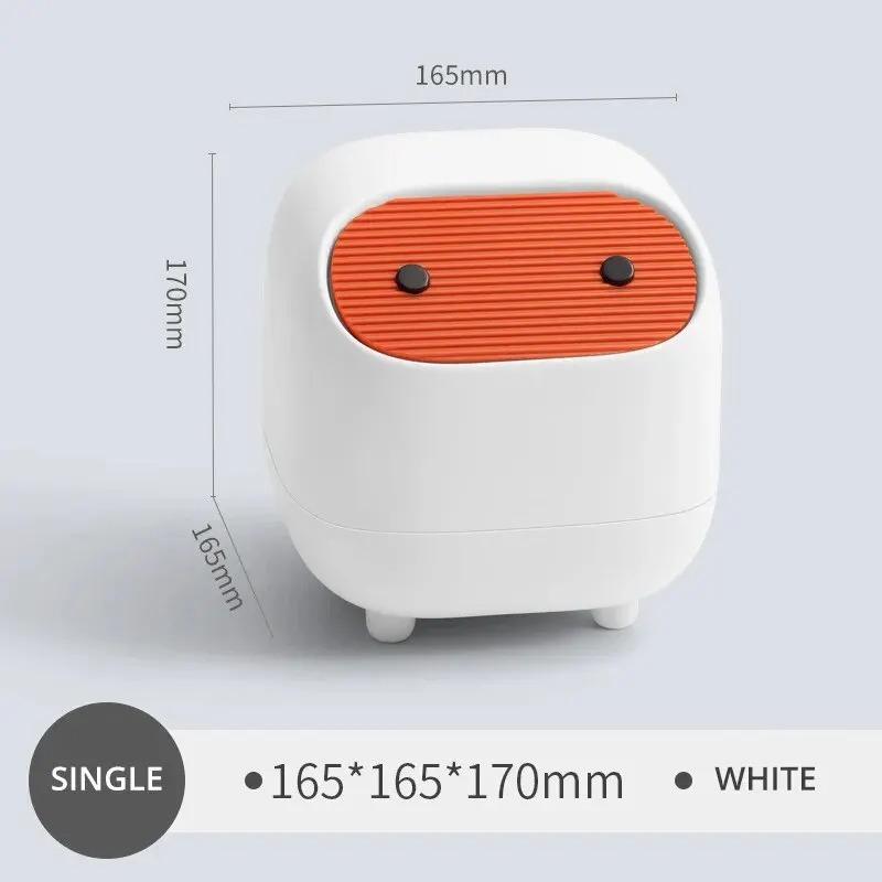 1Pcs Ninja Desktop Trash Can Bedroom Office Mini Storage Cover Press Type Car Tissue Basket Cute Safety Material