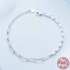 Original S925 Silber Kette Zirkon Asymmetrische Armband Einfache Personalisierte Geometrische Armband Schmuck
