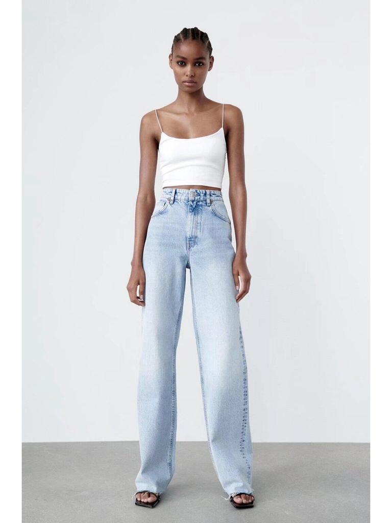 European & American French Design Women's High-Waisted Colored Straight-Leg Jeans - Versatile, Casual, Elegant