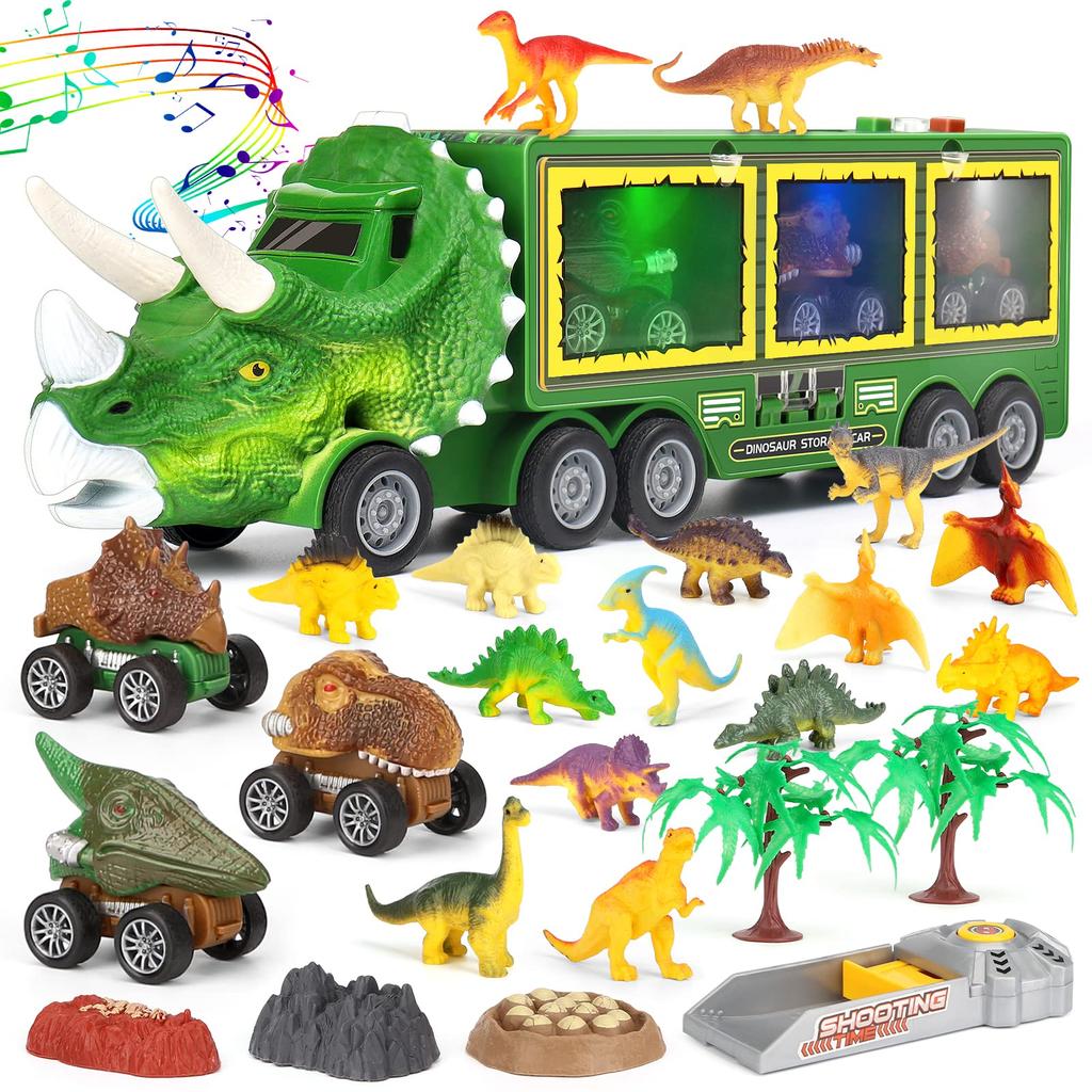 Dinosaur educational birthday gifts for and boys and dinosaur car toy storage car miniature car educational dinosaur return dinosaur park Christmas