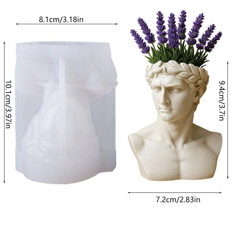 Hitzebeständige Silikonform für griechischen Kopf-Pflanzer Handgefertigte Blumentopf-Form Büro-Schreibtisch-Dekoration Form