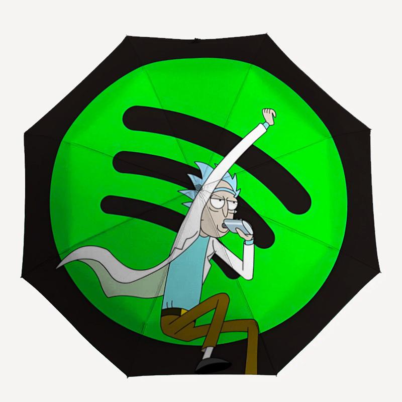 

Rick and Morty Automatic Folding Windproof Umbrella with Sturdy Iron Frame, Portable Compact Travel Umbrella All-Season Use Parties 0807036