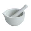 Pottery Grinding Bowl Manual Tool Sturdy Jar for Fruits Rice Garlic White