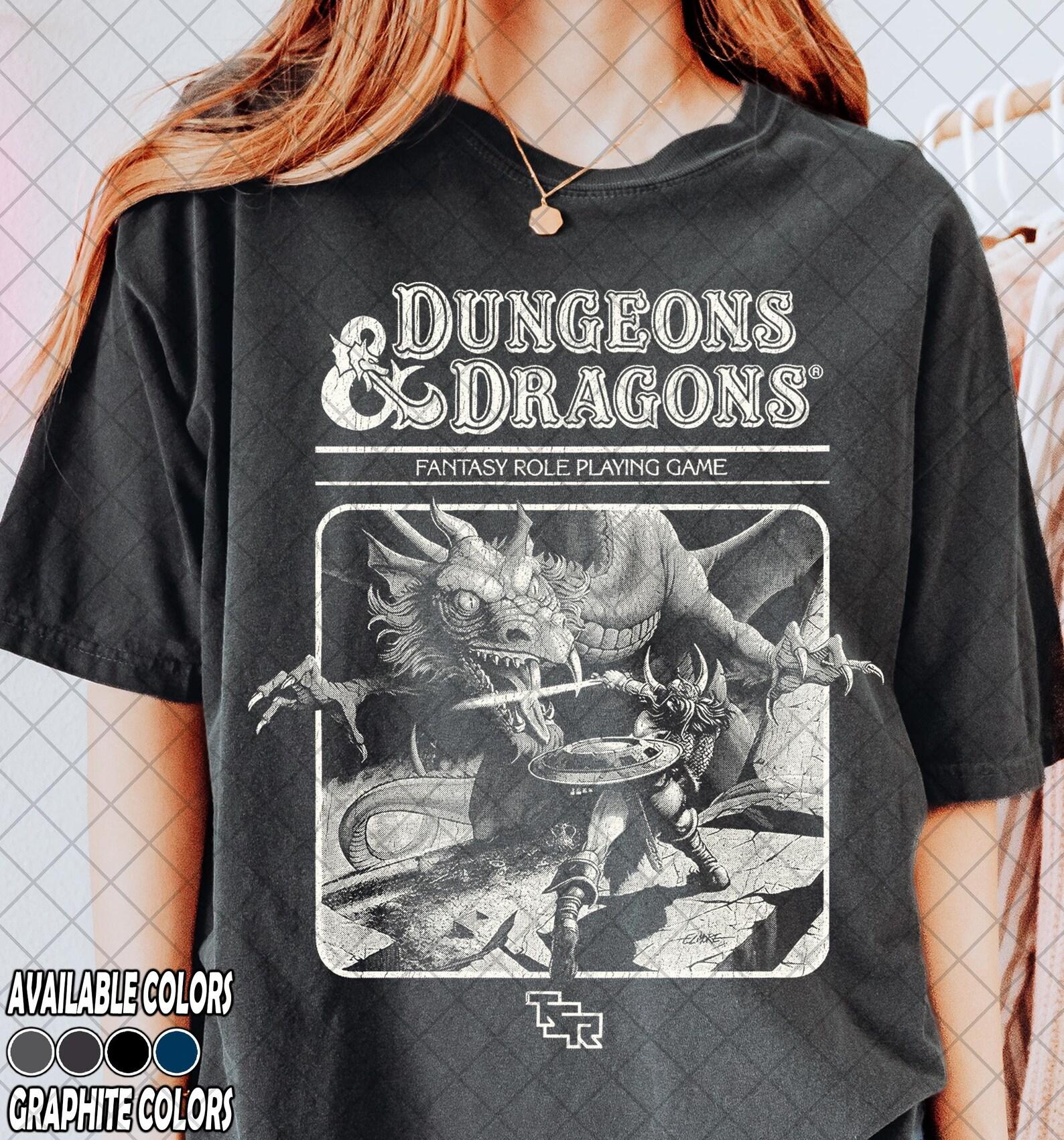 Retro 90 s Comfort Colors Dungeon Dragon 1974 Vintage T-Shirt, Dungeon Dragon T-Shirt, Gift For Women and Man Unisex T-Shirt L
