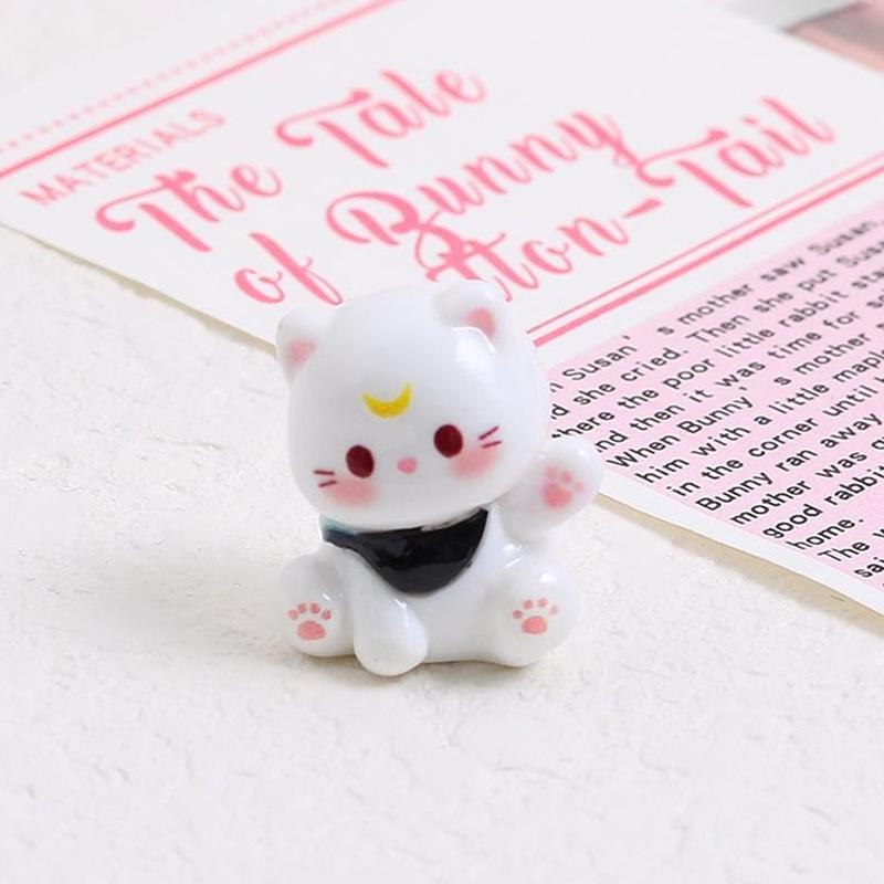 3Pcs/Bag Cute Waving Cat Figurines Car Ornaments Miniature Lucky Cat Home Desktop Decoration Diy Accessories Dollhouse Toy Gifts