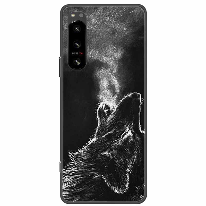 Pro Sony Xperia 5 / 5 II / 5 III Pouzdro TPU Měkký Silikon Nárazuvzdorná Pouzdra pro Sony Xperia 5 III Kryt Telefonu 5II 5III Vlk Lvi