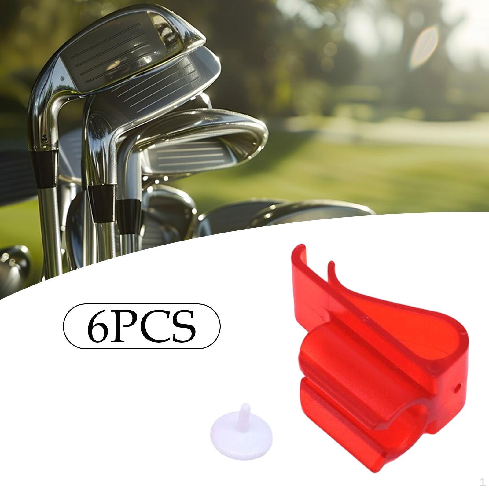 

6 Pieces Golf Putter Clips Club Bag on Clamp Holder for Men Women, Compact, червоний