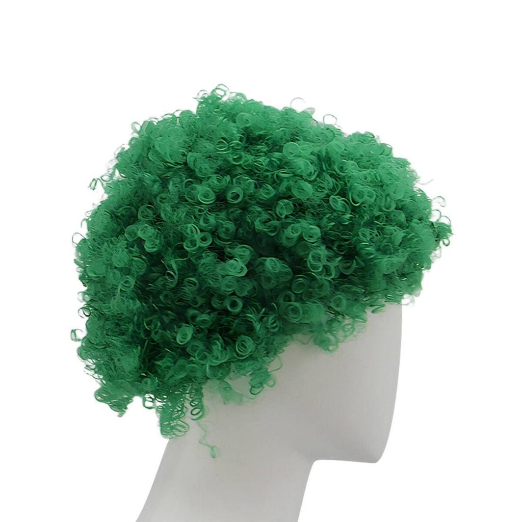 Vibrant Bright Green Fluffy Thick Spiral Curly Synthetic Wig Party Cosplay Stage Vibrant Personality