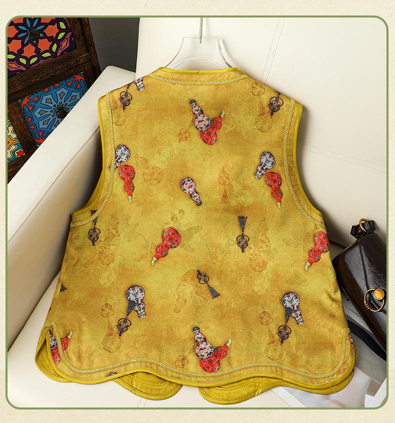 2026 New Chinese Style Jacquard Tang Suit Vest - Round Neck, Fashionable National Style Outerwear