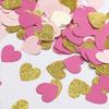 Hot Pink Gold and Pink Heart Confetti Table Decoration for Love Valentine's Day Baby Shower Birthday Wedding Bridal Hen Party,1.2 inch in