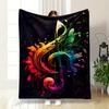A Vibrant Treble Clef Blends with Splashes of Multicolored Paint On Black. for All Seasons Blanket Lunch Break Throw Gift