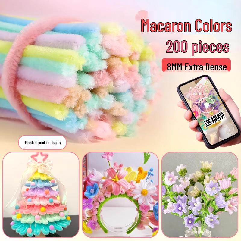 Pipe Cleaner Bouquet Kit: DIY Children's Weaving Material for Handmade Chenille Christmas Tree