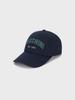 SERGIO TACCHINI U Lettering Cotton-Like Ball Cap (Navy)