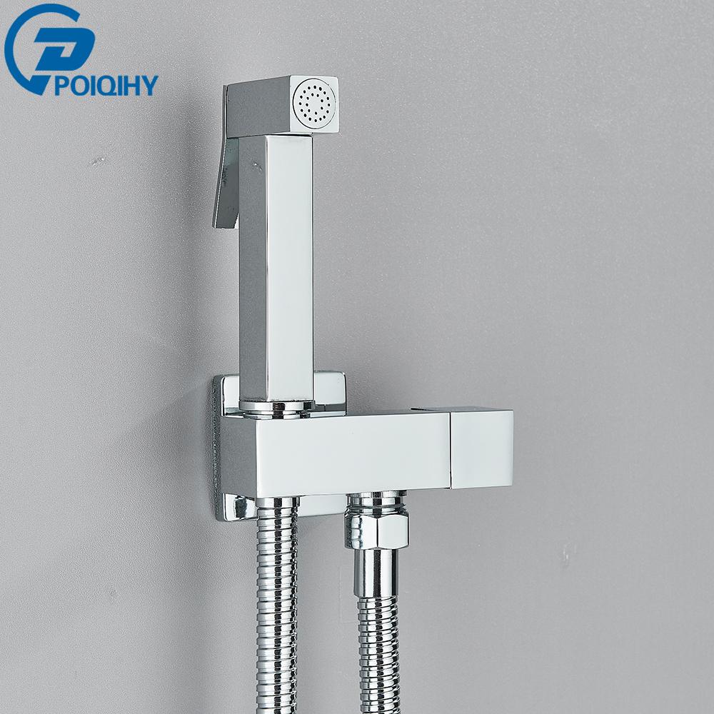 

Хромированный ручной кран для унитаза и биде, биде из нержавеющей стали, гигиенический душ, настенный душ, очиститель для женщин, только холодная вода