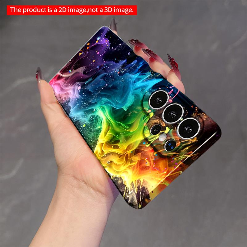 2DFlat Samsung Phone Case Rainbow Nebula Fluid Art Phone Case Applicable To Galaxy S23 S24 S25ULTRA S26 A12 A14 A15 A16 A54 A55