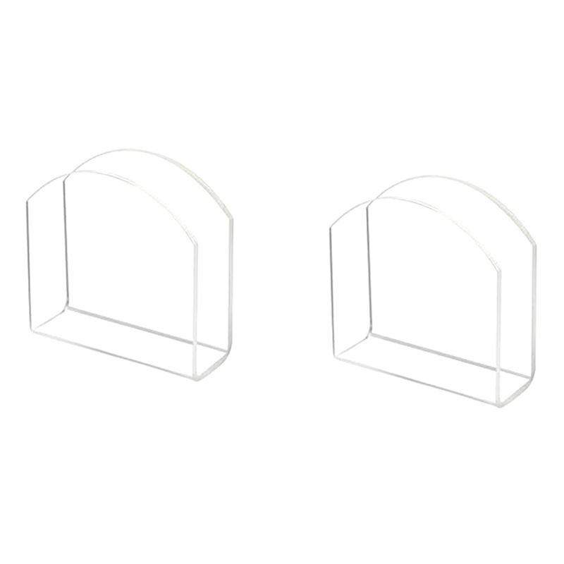 ABGE-2 Pcs Acrylic Clear Napkin Holder For Table,Paper Napkin Tissue Holder Stand Dispenser,Tabletop Freestanding Storage Box Du прозрачный