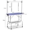 Tavolo Professionale Pieghevole per Toelettatura Animali Domestici Dotato di Braccio di Supporto Portatile, Guinzaglio e Ripiano a Rete Blu 90*60*76cm (L*P*A) Capacità di carico massima 60 kg