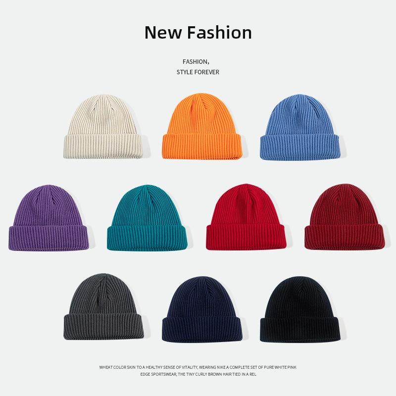 Big board knitted hat hip hop wool hat autumn and winter cold hat men show small face warm yuppie hat