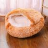 Cat Bed Round Plush Fluffy Hooded Cozy Cat Bed Cave for Indoor Donut Self Warming Small Dog Bed Anti-anxiety Puppy Kennel