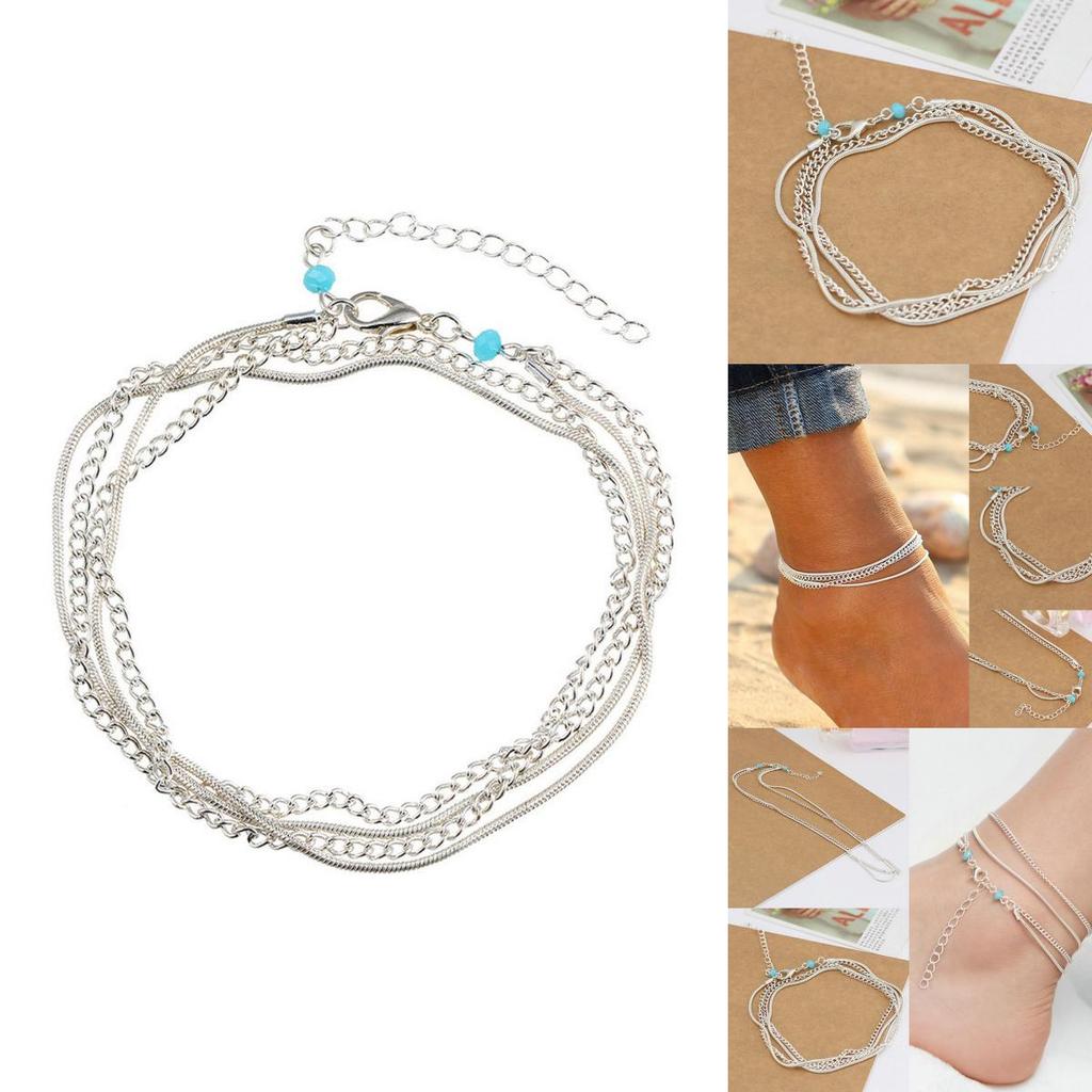 Chic And Stylish Womens Turquoise Charm Anklet For Beach And Sandal Wear