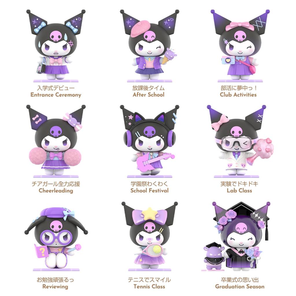 TOP TOY Sanrio Gakuen Nikki Series Gachapon Blind Box Figure Soft Vinyl PVC Plastic Model Gift Birthday Gift for Women Toy Kuromi My Melody Hello