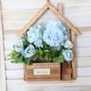 Boho Wall Decor for Living Room Wooden Planter, Creative Hanging Flower Pot Basket Indoor Plants Decorative Faux Flowers, Rustic Balcony Decoration