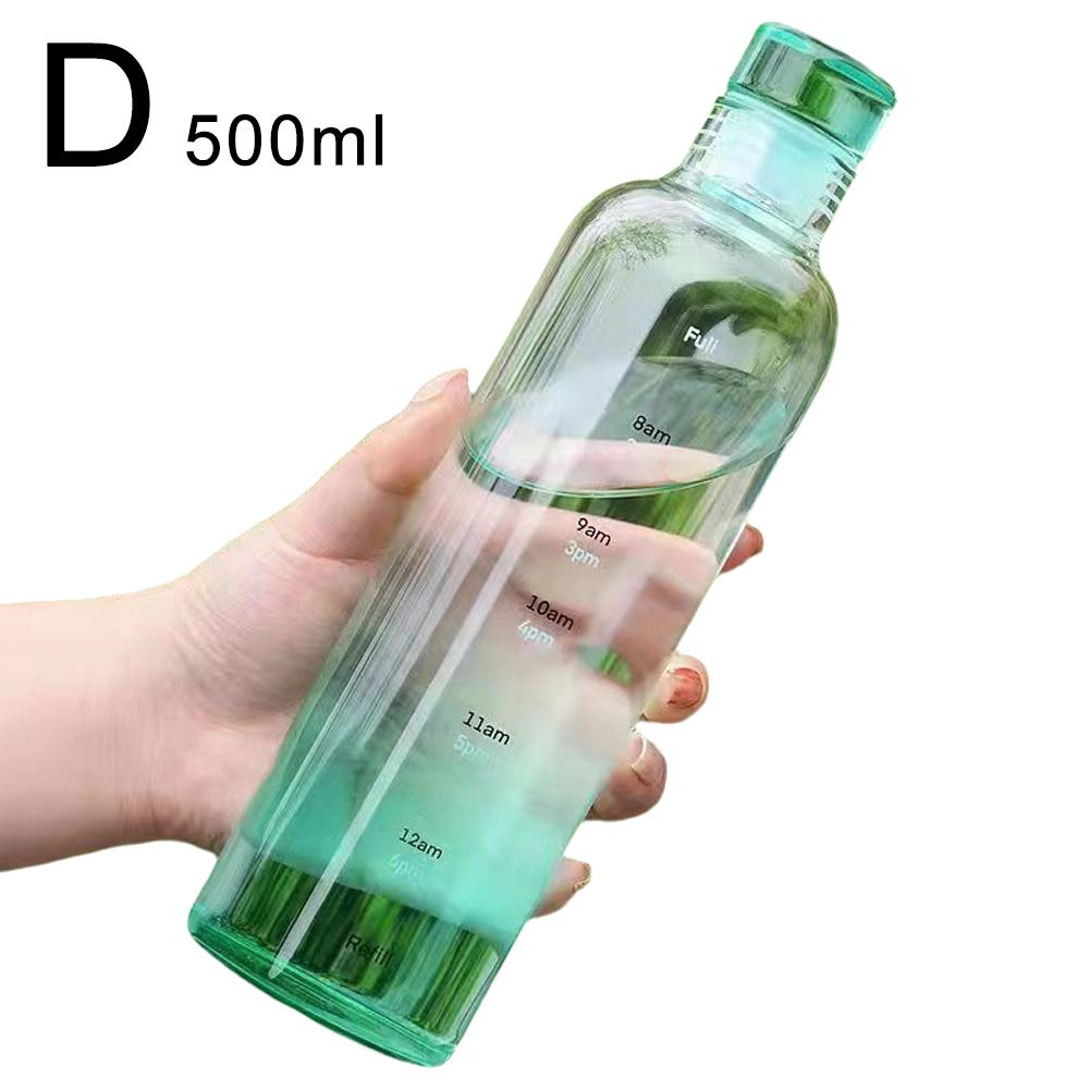 Newest Water Cup Sport Water Bottle With Time Scale Plastic Water Container Leakproof Milk Cup Drinkware Outdoor Water Bottle